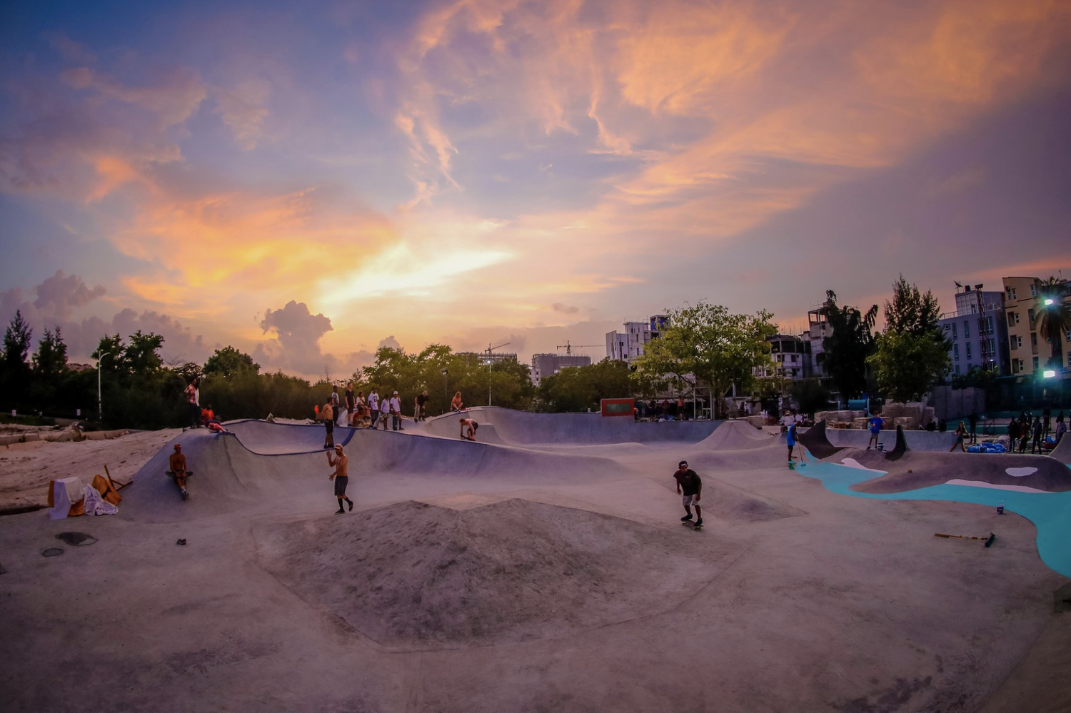 hulhumale-skate-park-sunset