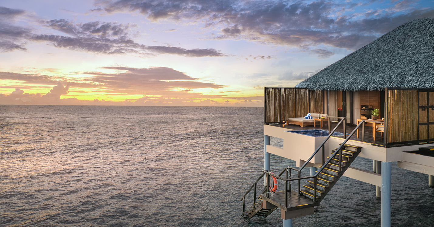sunrise overwater villa - exterior_Adaaran Prestige Vadoo_Aerial_Conch