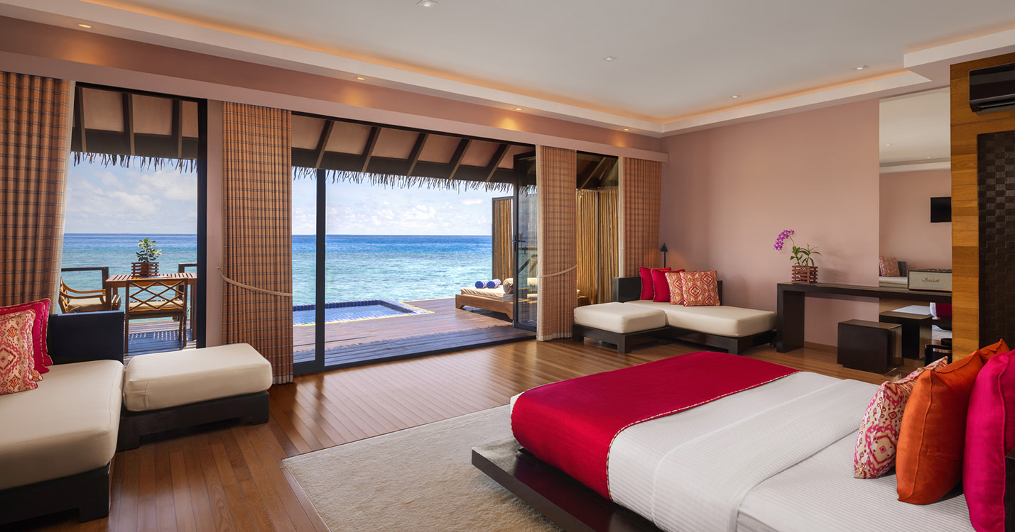 sunset sunset overwater villa- bathroom view_Adaaran Prestige Vadoo_Aerial_Conch